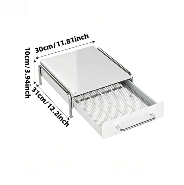 Estante expositor de café en cápsulas con cajón de almacenamiento, caja organizadora de bolsitas de té para encimera de bar, estantes de almacenamiento con cajón para base de máquina de café